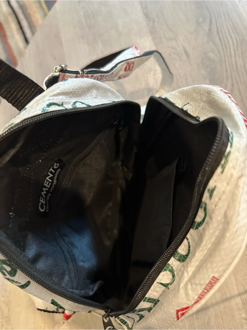 Cement Ethically Handmade Upcycled Sack Mini Backpack 10x8